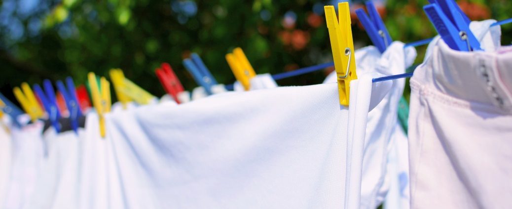 sheets on a clothesline